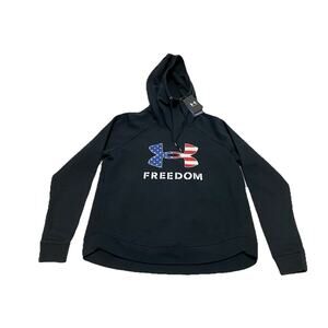 NWT Under Armour Sweatshirt Women’s Medium Freedom Rival Fleece USA Logo Hoodie